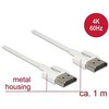 Kabelis Delock HDMI - HDMI 1 m, balta (85122)