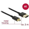 Kabelis Delock Juodas HDMI Micro - HDMI 2m (84783)