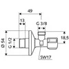 Kampinis ventilis Schell, 1/2'' x 3/8''