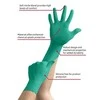 Vienkartinės nitrilinės pirštinės Ansell TouchNTuff 92-600, 100vnt, 0,12mm storio, XL dydis (9,5-10), lygus delnas, žalios