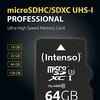 Atminties kortelė „Intenso Micro SDXC 128GB“ 10 klasės UHS-I profesionali kortelė