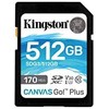 Atminties kortelė Kingston SDXC Canvas Go Plus 512GB 170R C10 UHS-I U3 V30