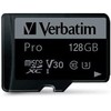 Verbatim Atminties kortelė Micro SD 128GB + adapter Pro U3 juodos spalvos 47044