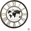 Atmosphera WORLD Sieninis laikrodis su pasaulio žemėlapiu ir romėniškais skaitmenimis, tylus mechanizmas, Ø 67 cm