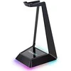 Ausinių stovas Fourze su RGB pašvietimu ir Qi belaidžiu įkrovimu, Juodas
