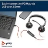Hewlett Packard (HP) Laidinės ausinės Jack 3,5 mm / USB A Poly Blackwire C3325 juodas