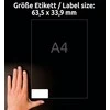 Avery Zweckform vandeniui atsparios etiketės ZF L4773-8 63,5x33,9 mm