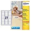 Lipnios etiketės Avery Zweckform, A4, nuimamos, 63.5x29.6mm, 27 etiketės lape, 25 lapai