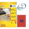 Avery Zweckform Šalinamos spalvos etiketės 45,7 x 21,2 mm raudonos (L6038- 20)