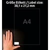 Avery Zweckform Sandėlių etiketės 38.1 x 21.2 mm (L7651-25)