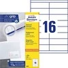 Lipnios etiketės Avery Zweckform, A4, 105x33,8mm, 16 etikečių lape, 100 lapų, baltos spalvos