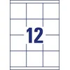 Lipnios etiketės Avery Zwerckform, A4, 70x67,7mm, 12 etikečių lape, 100 lapų, baltos spalvos