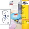 Lipnios etiketės Avery Zweckform CD, A4, 117mm, 2 etiketės lape, 100 lapų, baltos spalvos