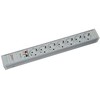 Bachmann 19" lizdo juostelė PVC 1,5U ÜSS, 7 krypčių, pilka 2,0 m, be jungiklio