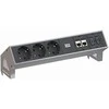 Bachmann 3x Schuko 2x CAT6 1x HDMI, 1x USB3.0 elektros tinklo ilgintuvas 1,5 m 3 AC išvestis(ys / čių) Juoda, Nerūdijančiojo plieno