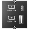 Bachmann Elektros lizdas USB A + USB C juoda (917.227)
