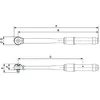 Bahco Mechaninis dinamometrinis raktas 60-300Nm ±3% (CW & CCW) 1/2" 593mm, langelio tipo skalė