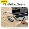 Adapteris 6in1 Baseus Metal Gleam Series USB-C į 3x USB 3.0 + USB-C PD + Micro SD/SD