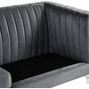 Beliani Trivietė sofa ARVIKA aksominė tamsiai pilka