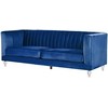 Beliani Trivietė sofa ARVIKA aksominė tamsiai mėlyna