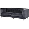 Beliani Trijų vietų sofa ARVIKA aksominė juoda
