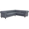 Beliani 6 vietų kampinė sofa CHESTERFIELD, pilka, kairinė