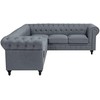 Beliani 6 vietų kampinė sofa CHESTERFIELD, pilka, kairinė