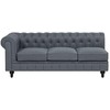Beliani 6 vietų kampinė sofa CHESTERFIELD, pilka, kairinė