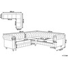 Beliani 6 vietų kampinė sofa CHESTERFIELD, pilka, kairinė