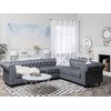 Beliani 6 vietų kampinė sofa CHESTERFIELD, pilka, kairinė