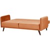 Beliani Išskleidžiama 3 vietų sofa SENJA, veliūrinė, oranžinė