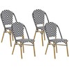 Beliani Rinkinys 4 Sodo kėdės Juoda Balta Design RIFREDDO