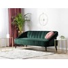 Beliani Trijų vietų sofa ALSVAG, smaragdo spalvos veliūras