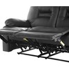 Beliani 2 vietų sofa su rankine atsipalaidavimo funkcija BERGEN, eko oda, juoda