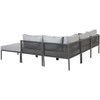 Lauko baldų komplektas Beliani Sodo kampinė sofa su staliuku 6 asmenims FORANO pilka metalinė