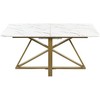 Beliani Išskleidžiamas valgomojo stalas MAXIMUS baltas marmuras 160/200 cm 90 cm
