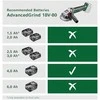 Bosch Akumuliatorinis kampinis šlifuoklis AdvancedGrind 18V-80 125mm be akumuliatoriaus ir kroviklio