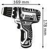 Bosch akumuliatorinis suktuvas - gręžtuvas GSR 12V-15, CC 2x2.0Ah, 10 ACC, 12V-20