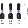 Bosch Suktuvo antgaliai 3vnt. T20/25/30/ Impact, L= 25