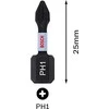 Bosch Suktuvo antgaliai PH1 2 vnt./ Impact, L=25mm