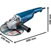 Bosch kampinis šlifuokis GWS 22-230 J, 2200W, 230mm, kartoninė pakuotė
