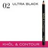 BOURJOIS Paris Khôl &amp; Contour akių pieštukas moterims 1,2 g, 02 ULTRA BLACK