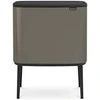 Šiukšlių dėžė Brabantia Bo Touch, 3 x 11 l, Platinos spalvos