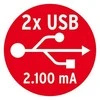 Brennenstuhl Desktop Power, Prailgintuvas su USB, 2xCEE 7/4, 1xCEE 7/7, 2xUSB 2.1A, 1.8m, juodas 1153500222 / GT-653