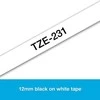 Brother | TZe-S221 Strong Adhesive Laminated Tape | Juodas on Baltas | TZe | 8 m | 9 cm