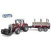 BRUDER Massey Ferguson 7480 krautuvas su priekaba rąstams, 2046