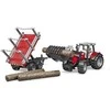 BRUDER Massey Ferguson 7480 krautuvas su priekaba rąstams, 2046