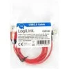LOGILINK CU0146 LOGILINK – USB 2.0 kabelis USB-A kištukas iki USB-C (90 kampu) kištukas, raudonas, 1 m