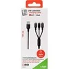 2GO USB laidas USB-A – USB-C + microUSB + Lightning 1,5 m Juodas (797155)