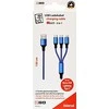 USB kabelis 2GO USB-A - USB-C + microUSB + Žaibas 1,5 m mėlyna (797151)